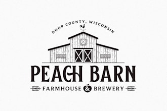 design a modern, minimalist farmhouse and brewery logo