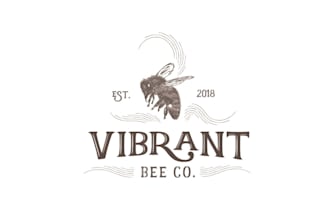 design a vintage, high quality, and vibrant bee logo