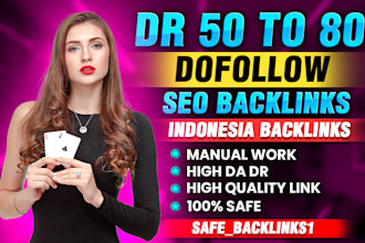 do high authority DR 50 to 80 indo indonesia dofollow seo backlink link building