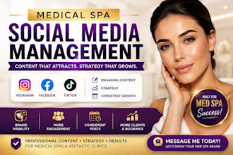 manage medical spa social media, instagram, facebook and tiktok