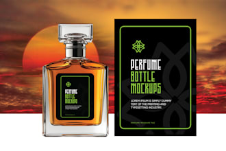 create cosmetics perfume box and pouch packaging design
