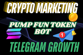 do telegram promotion, solana memecoin pump fun bot to increase token mc, volume