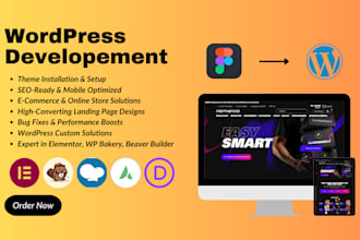 create a responsive wordpress site using elementor, wpbakery, beaver, and avada