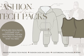 develop an industry professional fashion tech pack