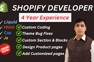 professional shopify customization, bug fixing, and store optimization