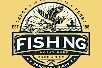 design attractive design fishing logo for your business only 24 hours