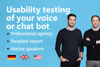 professionally test the usability of your voice or chat bot