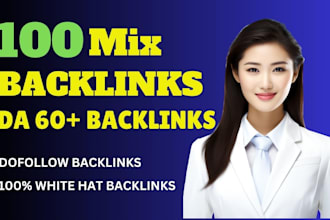 provide 100 mix SEO backlinks to high da pa