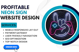 design neon sign website neon sign dropshipping shopify store led light store