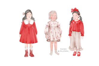 create fashion sketches of kids clothes