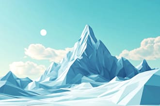 make a any geometric low poly illustration within 24 hours