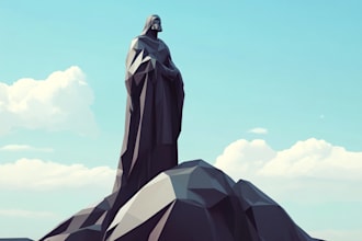 create low poly or pop art illustration