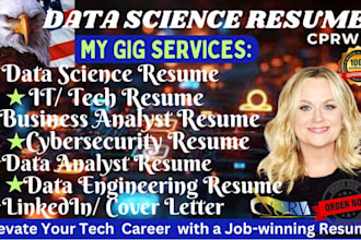 write tech resume, data science resume, cybersecurity resume, IT resume, resume