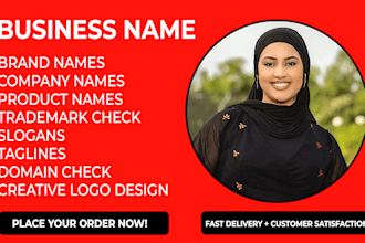 create catchy brand name, logo design, business name, business name and slogan