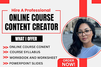 do educational course, course upload, course curriculum, voice over, mini course