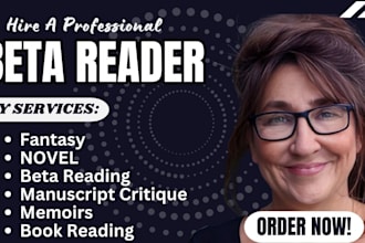 beta read your romance thriller,mysteryformat, novel nonfiction sci fi fantasy