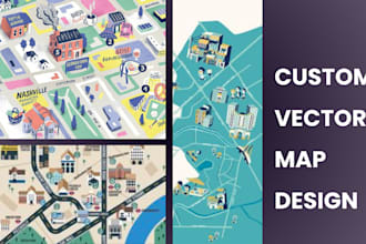 do 3d or 2d beautiful map design in vector illustration event map illustration