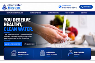build water filtration website water treatment water damage wordpress website