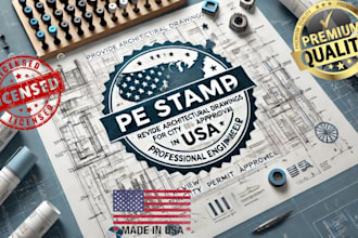 review structural drawings, pe stamp, mep, license city permit approval USA