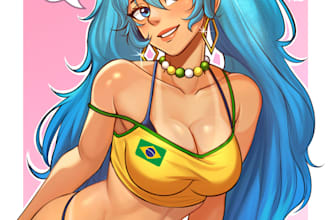 draw anime character sfw, nsfw, fanart, oc art