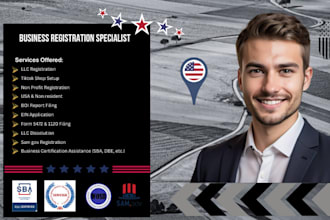 do llc registration ein application, bio filing US and non US mercury bank setup