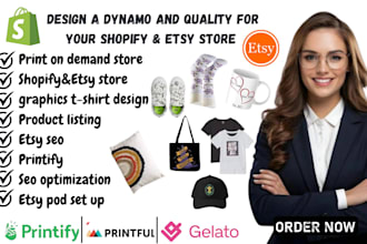 do etsy store, with etsy printify and printful, graphics t shirts design