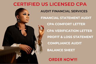 audit your financial statement provide income verification letter comfort letter