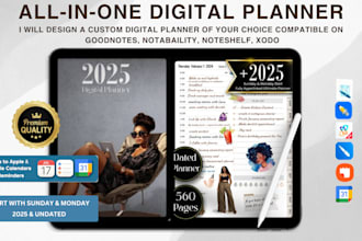 create responsive and hyperlinked etsy digital journal, digital planner
