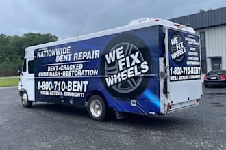 design 3d vehicle wrap, car wrap, van wrap, food truck wrap with 3d mockup
