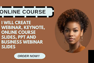 create webinar slides, online course PPT, keynote, and business webinar