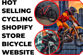 design 7 figure cycling  shopify store bicycle shopify store cycling website