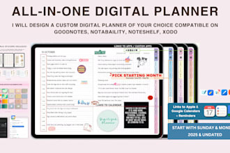 design etsy digital planner etsy digital products, hyperlinked planner