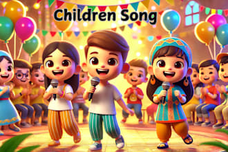 write sing children song,kids song nursery rhymes intro outro jingle for channel