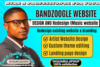 design bandzoogle website, redesign bandzoogle, setup bandzoogle store music SEO