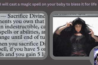 cast a magic spell on your baby to bless it for life, protect your life
