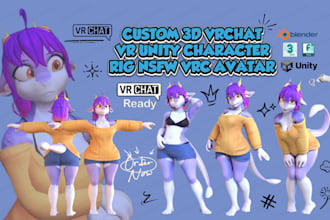 custom furry vrchat avatar, furry vr avatar, fursona vtuber model, 3d nsfw model