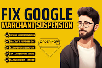 fix google merchant center suspension and misrepresentation
