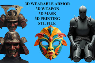 design 3d wearable helmet 3d mask 3d wearable armor 3d cosplay for 3d printing