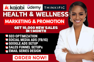 do udemy health and wellness course promotion kajabi online course sales funnel