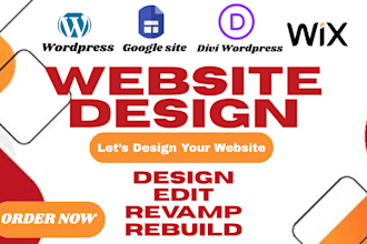 design google site website, edit wix, revamp wix, rebuild divi wordpress website