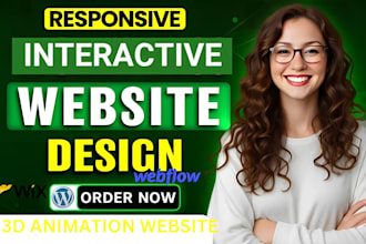 develop 3d animated interactive wix webflow wordpress wix website development