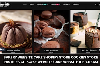 setup cake shopify store bakery website cookies store pastries cake website cake