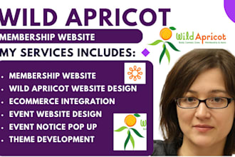 design and redesign wild apricot membership website, wild apricot event website