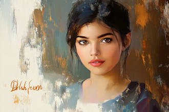 draw realistic digital oil painting portrait