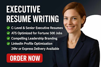 write executive level resume, linkedin profile optimization and cover letter