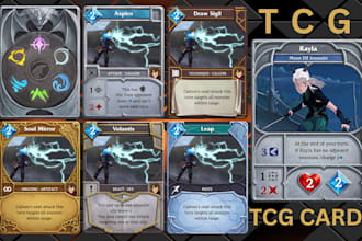 design custom trading card game template tcg ccg card frame fantasy illustration