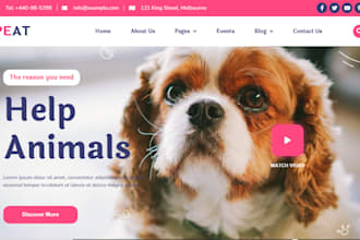 build pet care website veterinarian website pet grooming website dog website