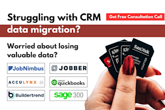 migrate data in jobnimbus, jobber, acculynx, quickbooks, sage 300, buildertrend