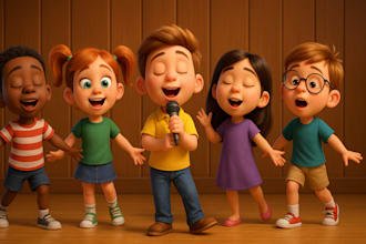 sing children song, kid song, nursery rhymes, educational song  female vocalist
