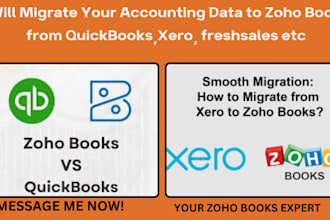migrate your accounting data to zoho books from quickbooks,xero freshsale